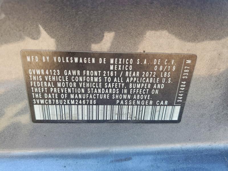 Продаж на аукціоні авто 2019 Volkswagen Jetta, vin: 3VWCB7BU2KM246786, номер лоту: 52864226