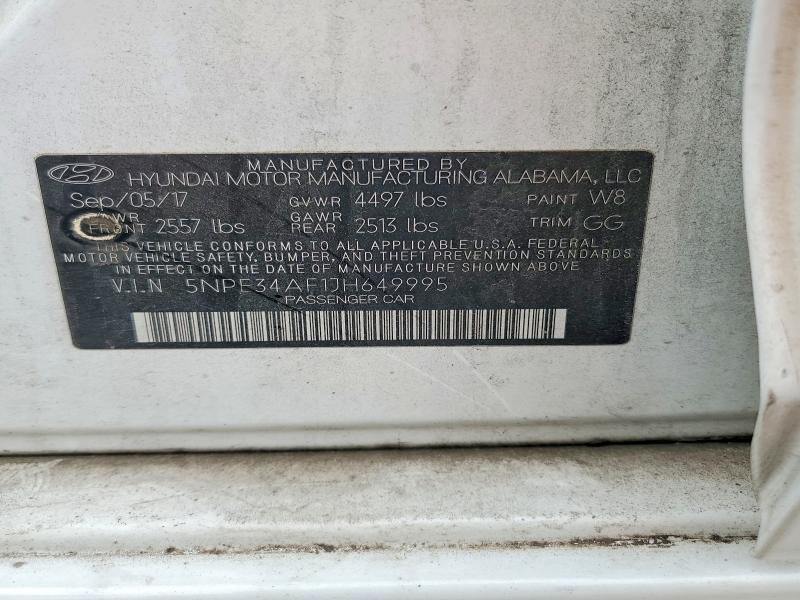 2018 Hyundai Sonata მანქანა იყიდება აუქციონზე, vin: 5NPE34AF1JH649995, აუქციონის ნომერი: 53178806