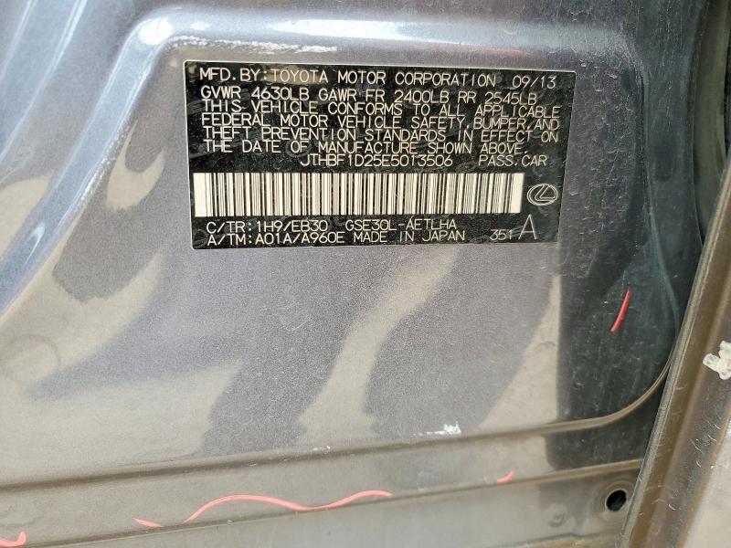 Aukcja sprzedaży 2014 Lexus Is, vin: JTHBF1D25E5013506, numer aukcji: 51209506