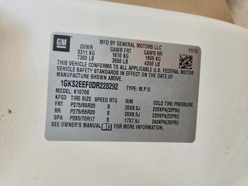 Продаж на аукціоні авто 2013 Gmc Yukon, vin: 1GKS2EEF0DR228292, номер лоту: 52965196