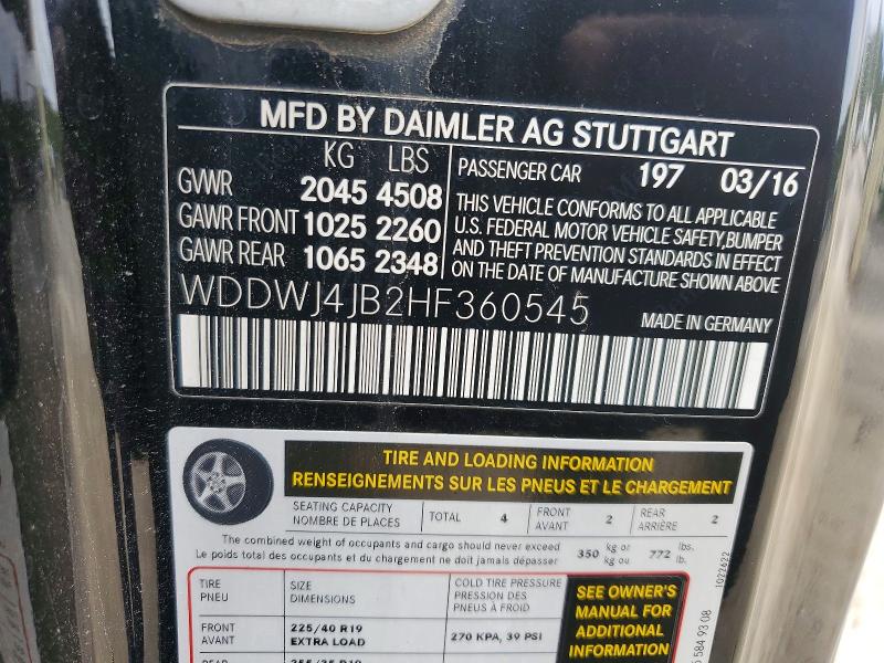 Aukcja sprzedaży 2017 Mercedes-benz C, vin: WDDWJ4JB2HF360545, numer aukcji: 53387736