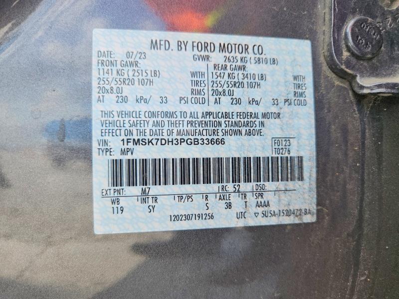 52819926 :رقم المزاد ، 1FMSK7DH3PGB33666 vin ، 2023 Ford Explorer مزاد بيع