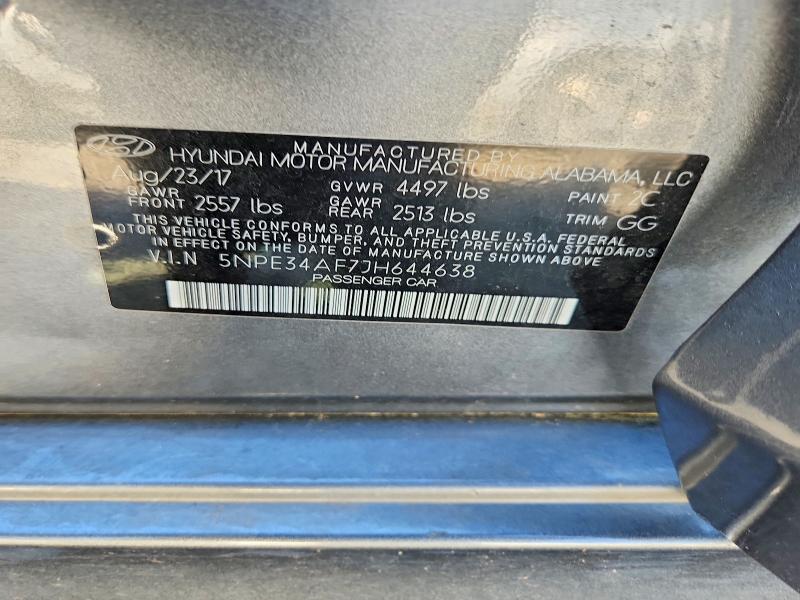 2018 Hyundai Sonata მანქანა იყიდება აუქციონზე, vin: 5NPE34AF7JH644638, აუქციონის ნომერი: 53585716