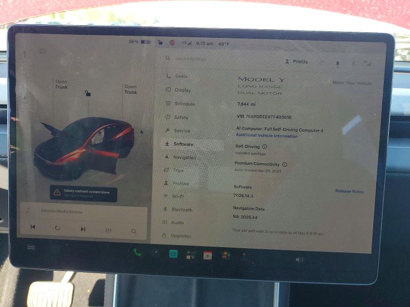 Aukcja sprzedaży 2026 Tesla Model Y, vin: 7SAYGDEE9TF403610, numer aukcji: 52489226