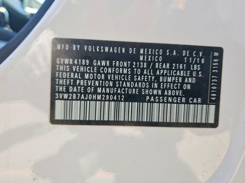 53513716 :رقم المزاد ، 3VW2B7AJ0HM290412 vin ، 2017 Volkswagen Jetta مزاد بيع