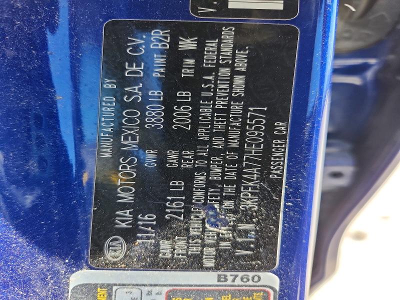 Продаж на аукціоні авто 2017 Kia Forte, vin: 3KPFK4A77HE095571, номер лоту: 53456226