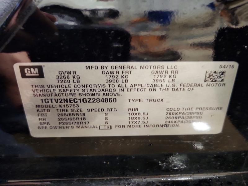 2016 Gmc Sierra მანქანა იყიდება აუქციონზე, vin: 1GTV2NEC1GZ284860, აუქციონის ნომერი: 54826666