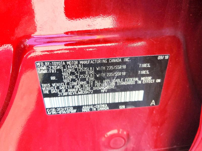 2018 Toyota Rav4 მანქანა იყიდება აუქციონზე, vin: 2T3RFREVXJW839472, აუქციონის ნომერი: 52779006