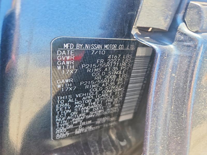55083606 :رقم المزاد ، JN8AF5MV7BT005093 vin ، 2011 Nissan Juke مزاد بيع