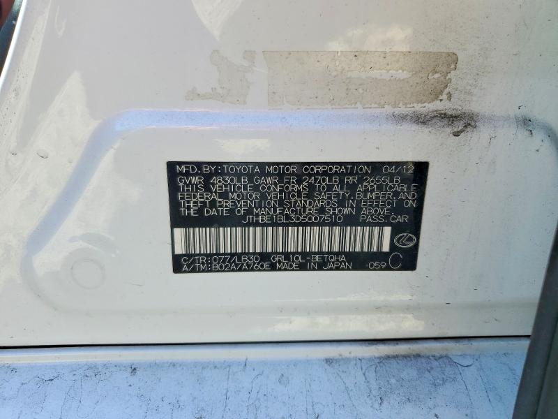 54644846 :رقم المزاد ، JTHBE1BL3D5007510 vin ، 2013 Lexus Gs مزاد بيع