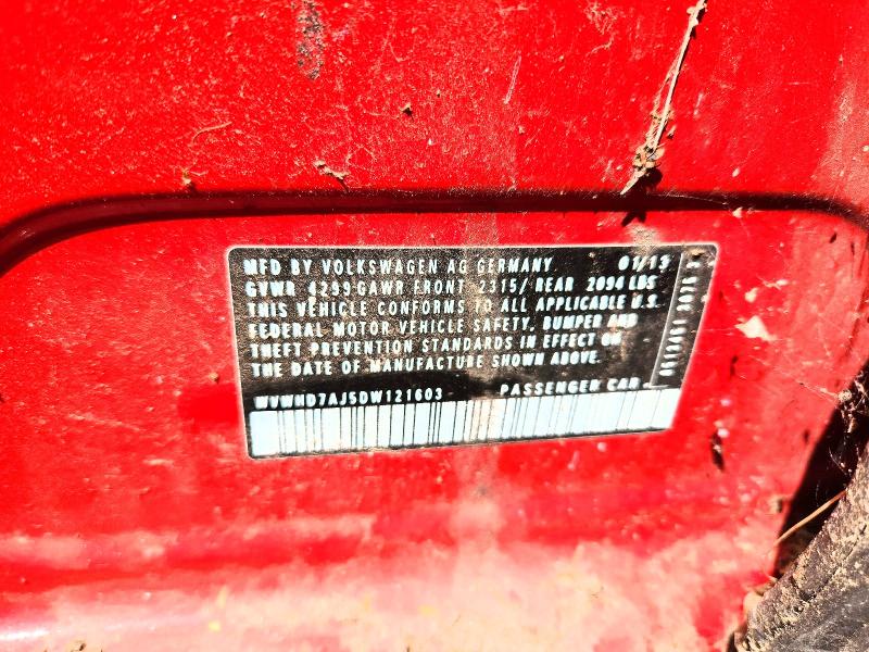 53175656 :رقم المزاد ، WVWHD7AJ5DW121603 vin ، 2013 Volkswagen Gti مزاد بيع