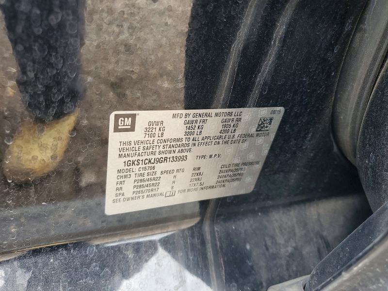 Aukcja sprzedaży 2016 Gmc Yukon, vin: 1GKS1CKJ9GR133993, numer aukcji: 54651266