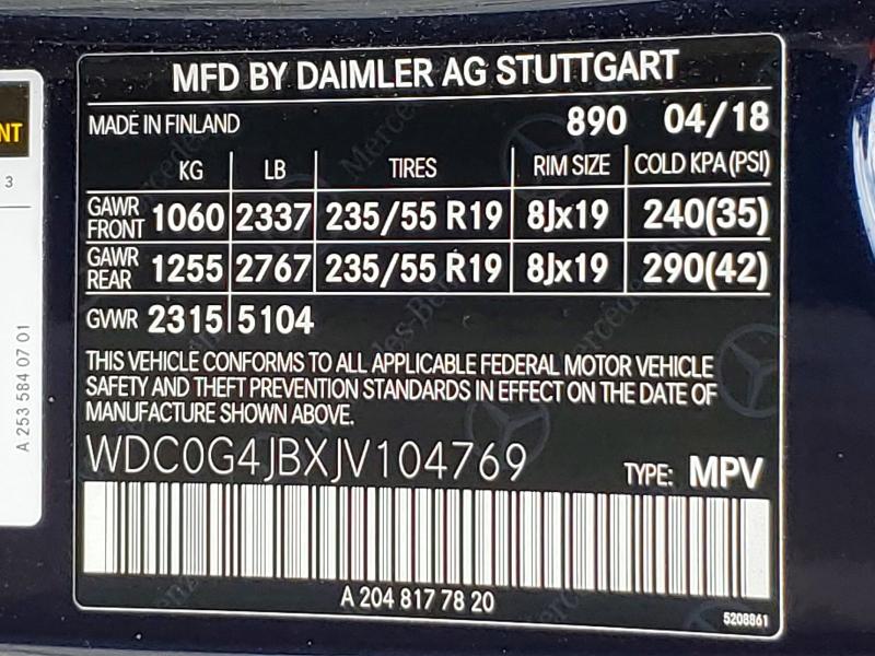 Продажа на аукционе авто 2018 Mercedes-benz Glc, vin: WDC0G4JBXJV104769, номер лота: 52557606