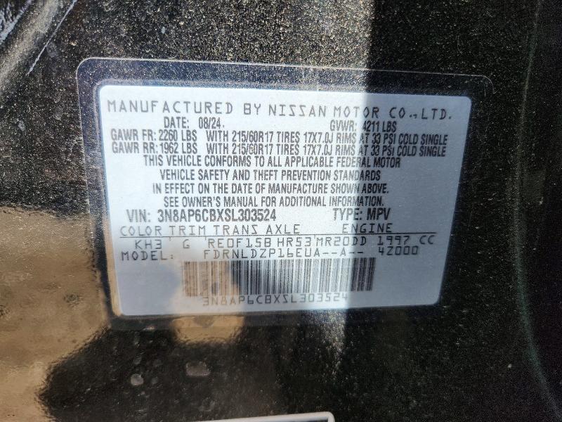 Aukcja sprzedaży 2025 Nissan Kicks, vin: 3N8AP6CBXSL303524, numer aukcji: 55424406