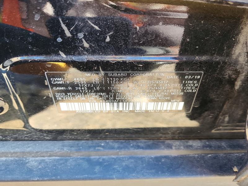 2019 Subaru Outback მანქანა იყიდება აუქციონზე, vin: 4S4BSAFC5K3334810, აუქციონის ნომერი: 53117736