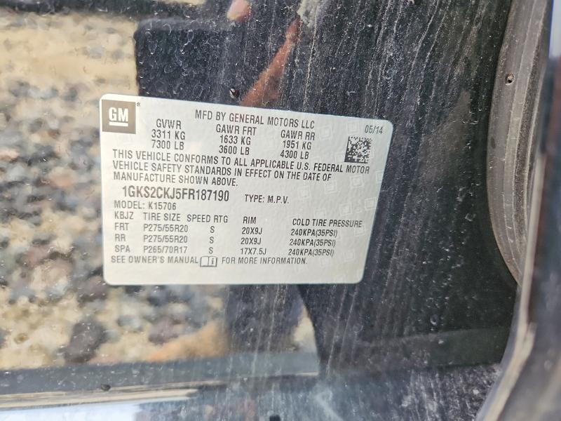 Продажа на аукционе авто 2015 Gmc Yukon, vin: 1GKS2CKJ5FR187190, номер лота: 55382736