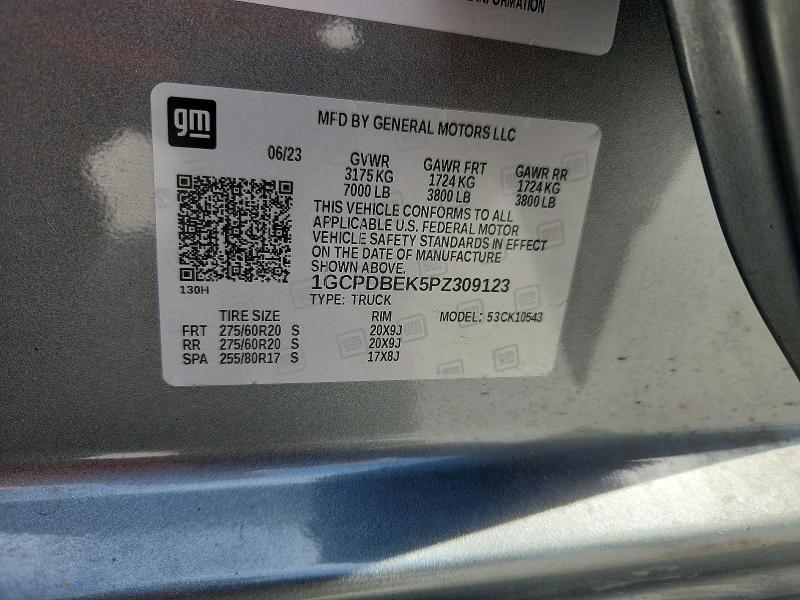 55061896 :رقم المزاد ، 1GCPDBEK5PZ309123 vin ، 2023 Chevrolet Silverado مزاد بيع