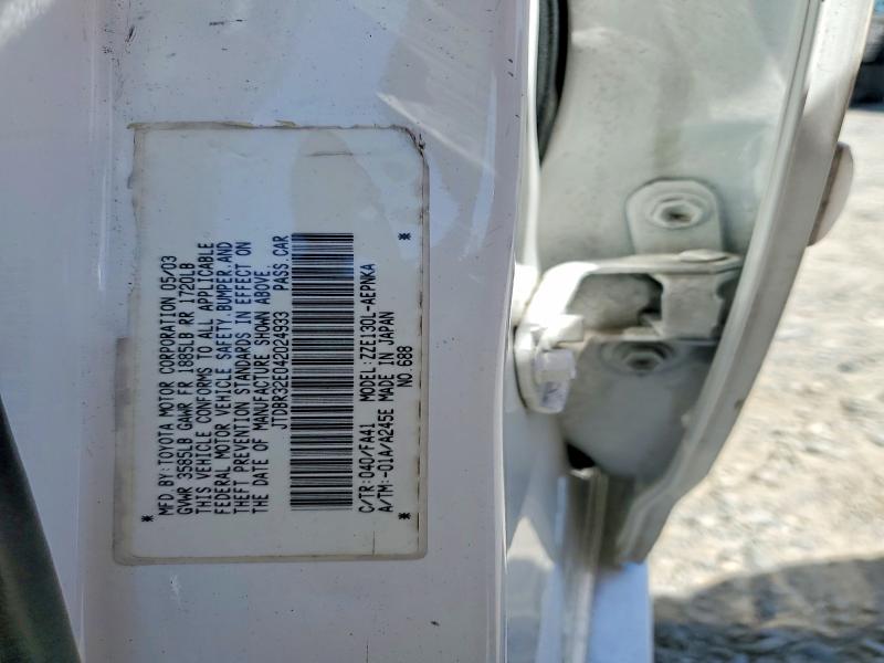 Auction sale of the 2004 Toyota Corolla, vin: JTDBR32E042024933, lot number: 53021346