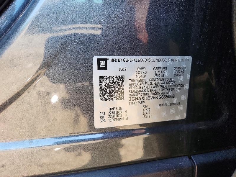 Aukcja sprzedaży 2019 Chevrolet Equinox, vin: 3GNAXHEV6KS665068, numer aukcji: 55195496