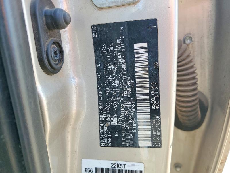 Aukcja sprzedaży 2007 Toyota Tundra, vin: 5TFBV54137X028127, numer aukcji: 54916236