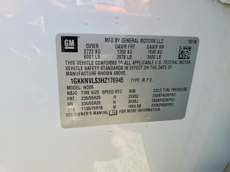 Aukcja sprzedaży 2017 Gmc Acadia, vin: 1GKKNVLS3HZ176945, numer aukcji: 53347896
