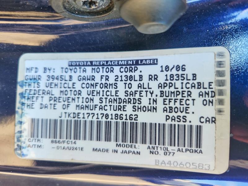 Продажа на аукционе авто 2007 Toyota Scion, vin: JTKDE177170186162, номер лота: 54426916