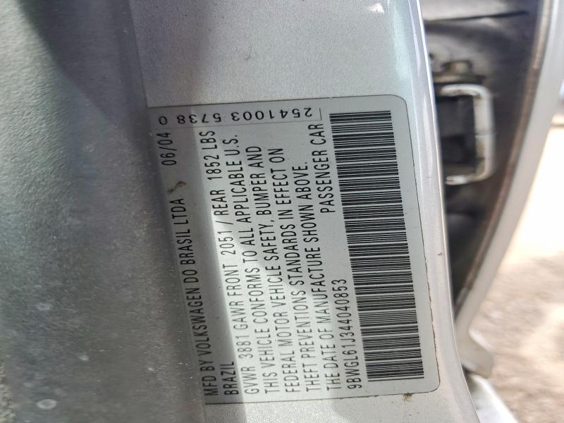 52000036 :رقم المزاد ، 9BWGL61J344040853 vin ، 2004 Volkswagen Golf مزاد بيع