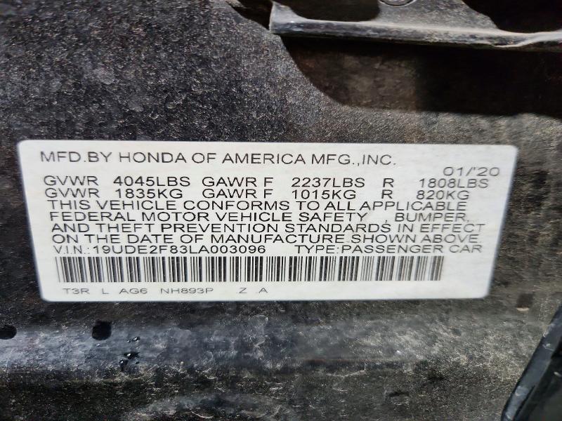 Aukcja sprzedaży 2020 Acura Ilx, vin: 19UDE2F83LA003096, numer aukcji: 54469286
