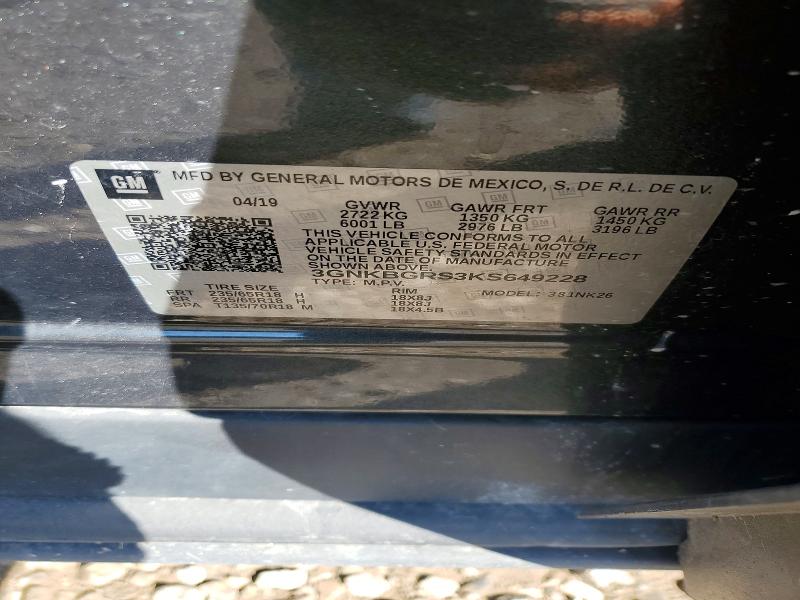 2019 Chevrolet Blazer მანქანა იყიდება აუქციონზე, vin: 3GNKBGRS3KS649228, აუქციონის ნომერი: 53256616