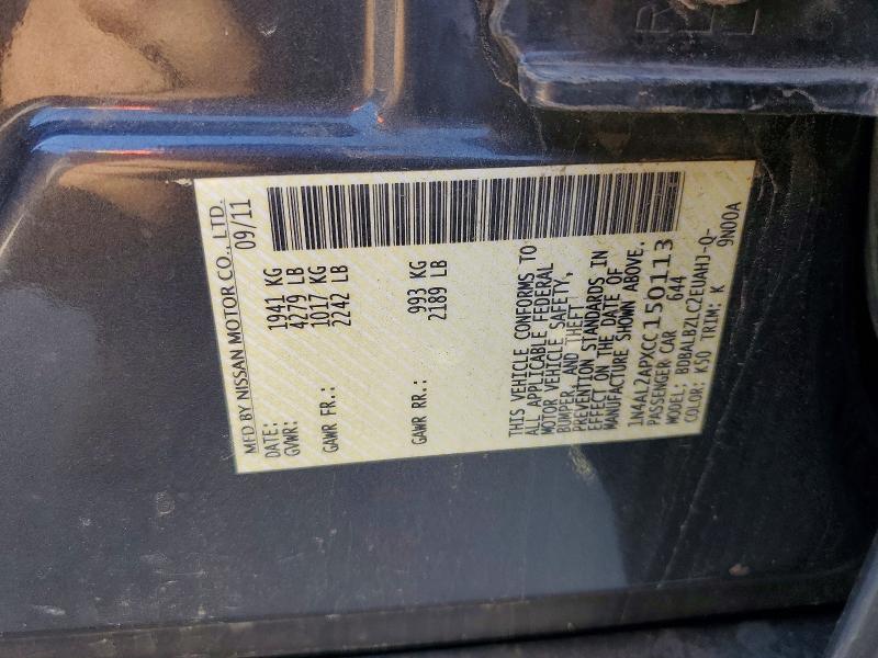 53777616 :رقم المزاد ، 1N4AL2APXCC150113 vin ، 2012 Nissan Altima مزاد بيع