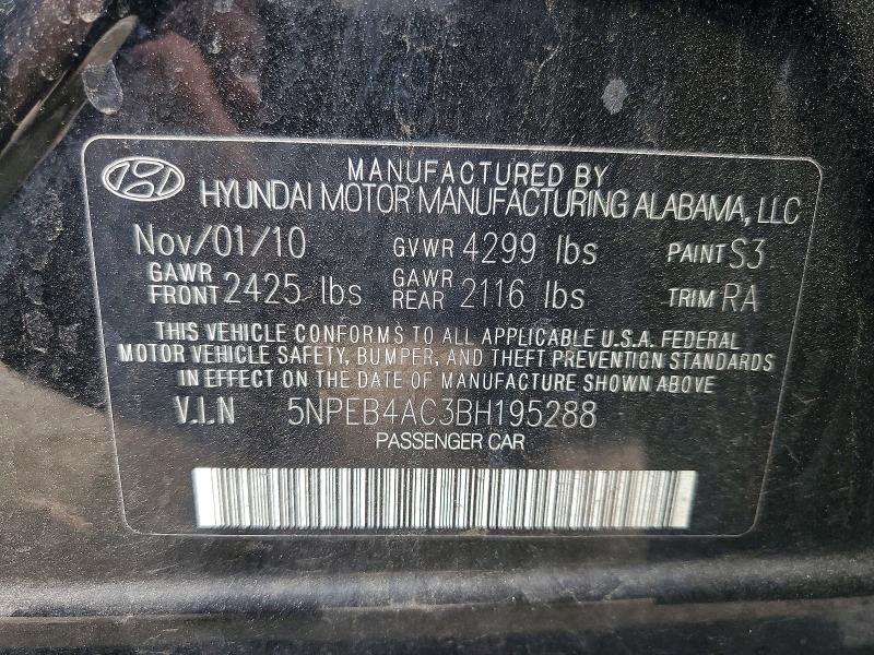 Продажа на аукционе авто 2011 Hyundai Sonata, vin: 5NPEB4AC3BH195288, номер лота: 54906606