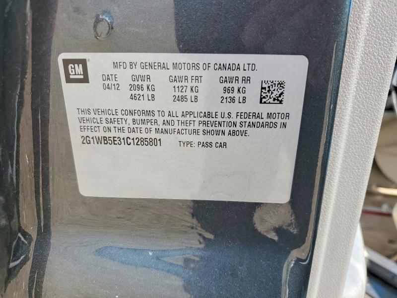 53644976 :رقم المزاد ، 2G1WB5E31C1285801 vin ، 2012 Chevrolet Impala مزاد بيع