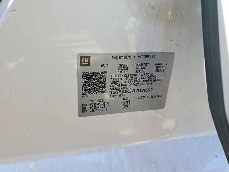 Aukcja sprzedaży 2020 Cadillac Escalade, vin: 1GYS4JKJ7LR136192, numer aukcji: 52572546