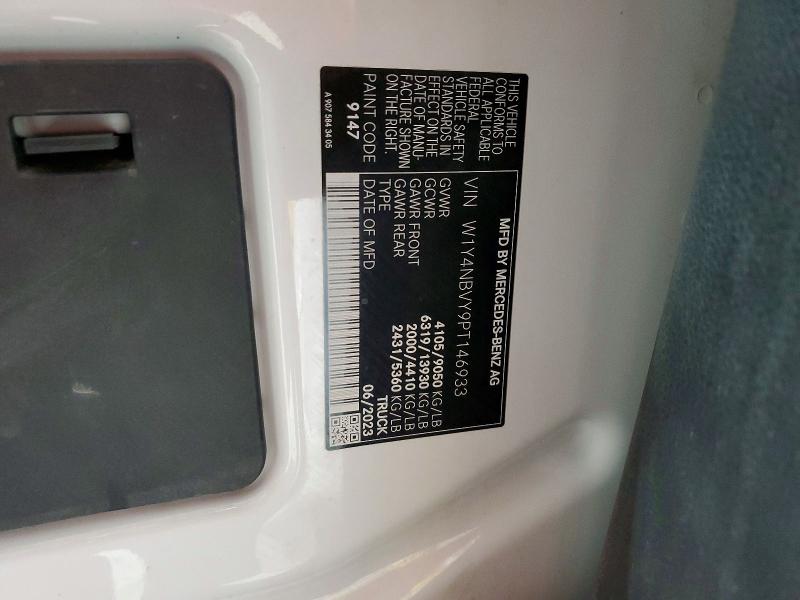 54325856 :رقم المزاد ، W1Y4NBVY9PT146933 vin ، 2023 Mercedes Benz Sprinter مزاد بيع