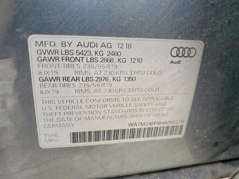 Продаж на аукціоні авто 2017 Audi Q5, vin: WA1M2AFP4HA095216, номер лоту: 54304246