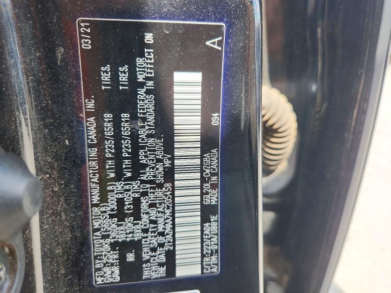 54585226 :رقم المزاد ، 2T2AZMAA7MC205458 vin ، 2021 Lexus Rx 350 مزاد بيع