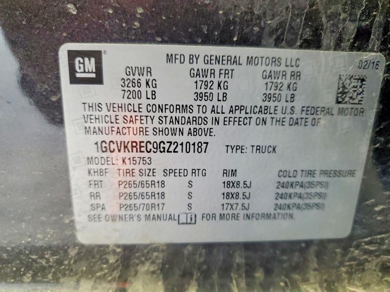 Продажа на аукционе авто 2016 Chevrolet Silverado, vin: 1GCVKREC9GZ210187, номер лота: 52516446