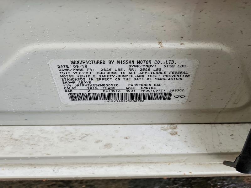 54313996 :رقم المزاد ، JN1FV7AR3KM800520 vin ، 2019 Infiniti Q50 مزاد بيع