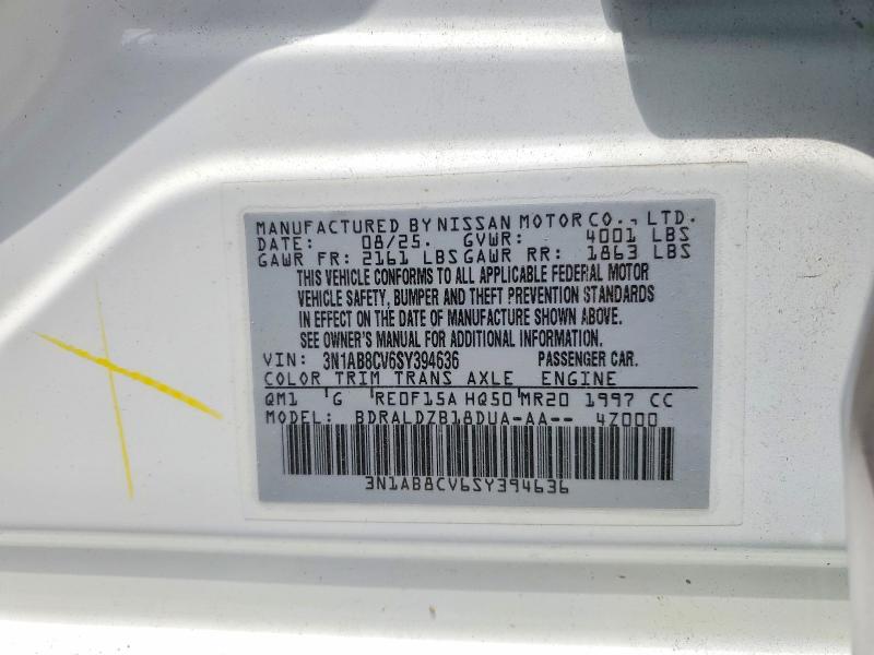 Aukcja sprzedaży 2025 Nissan Sentra, vin: 3N1AB8CV6SY394636, numer aukcji: 53187536