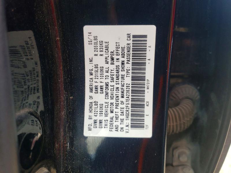 Продаж на аукціоні авто 2014 Honda Accord, vin: 1HGCR2F57EA236262, номер лоту: 53232806