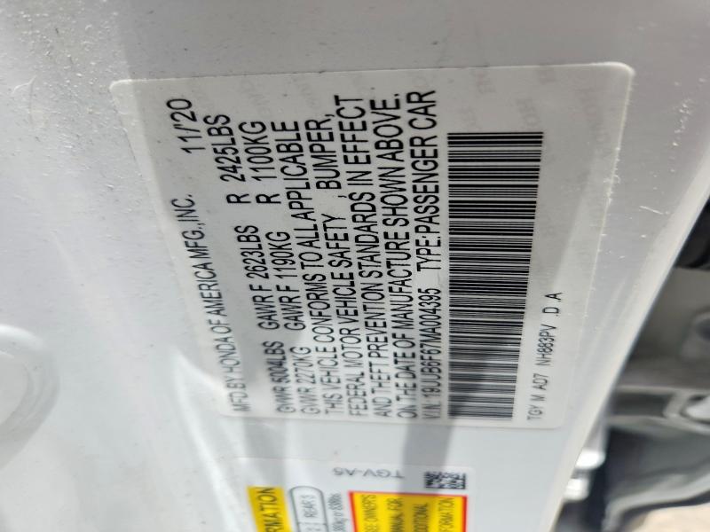 Aukcja sprzedaży 2021 Acura Tlx, vin: 19UUB6F67MA004395, numer aukcji: 54370216