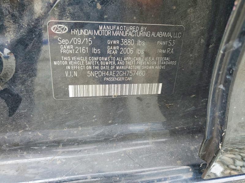 2016 Hyundai Elantra მანქანა იყიდება აუქციონზე, vin: 5NPDH4AE2GH757460, აუქციონის ნომერი: 52082756