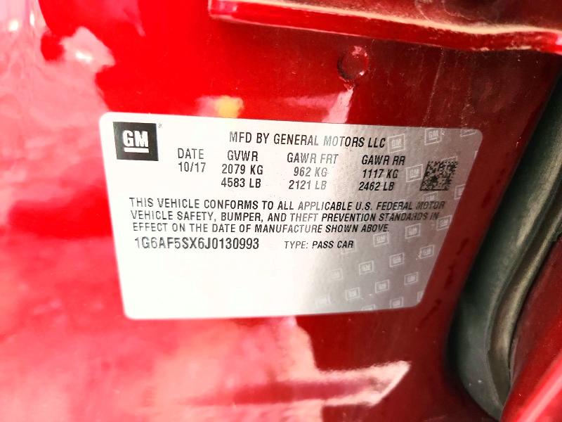 2018 Cadillac Ats მანქანა იყიდება აუქციონზე, vin: 1G6AF5SX6J0130993, აუქციონის ნომერი: 52505116