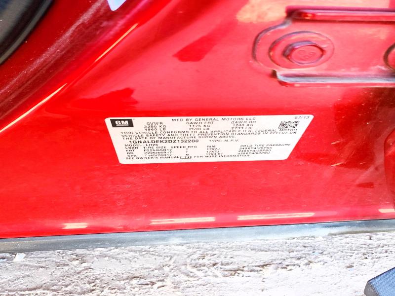 2013 Chevrolet Equinox მანქანა იყიდება აუქციონზე, vin: 1GNALDEK2DZ132280, აუქციონის ნომერი: 53726406