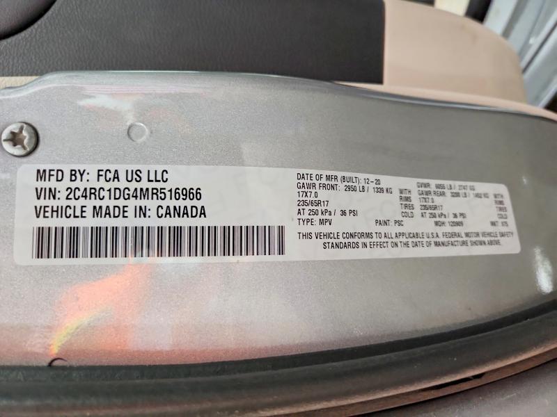 2021 Chrysler Voyager მანქანა იყიდება აუქციონზე, vin: 2C4RC1DG4MR516966, აუქციონის ნომერი: 53397436