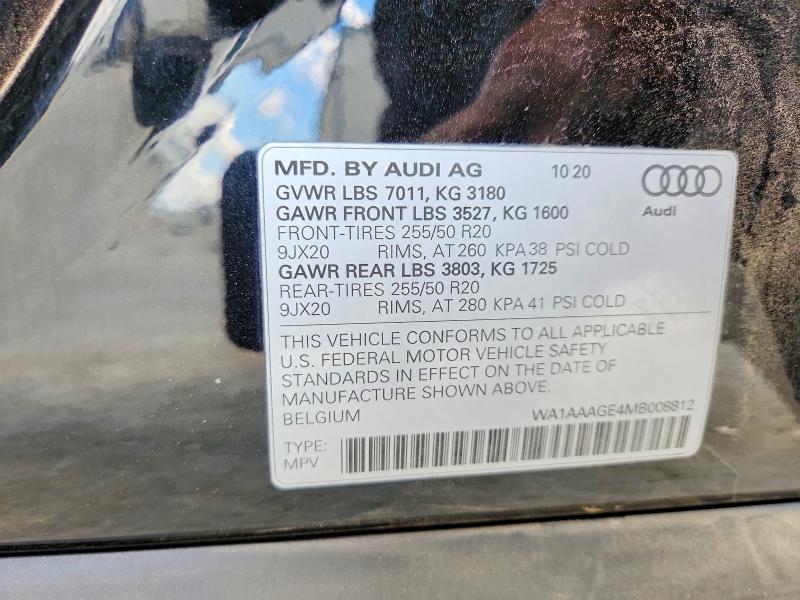 Aukcja sprzedaży 2021 Audi E-tron, vin: WA1AAAGE4MB008812, numer aukcji: 55154256