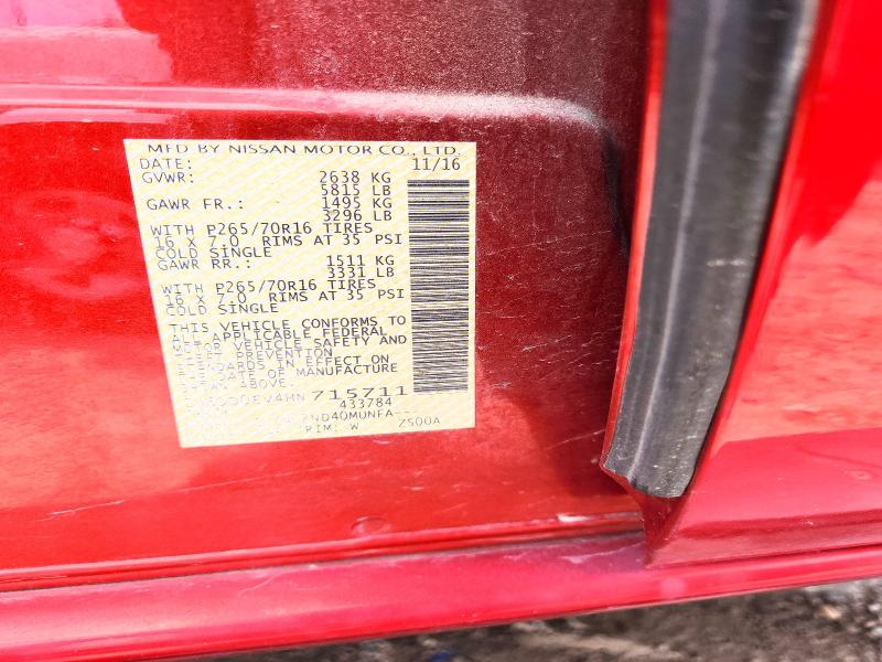 Auction sale of the 2017 Nissan Frontier, vin: 1N6DD0EV4HN715711, lot number: 54273446