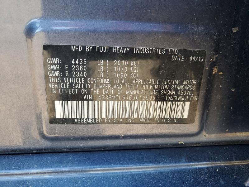 2014 Subaru Legacy მანქანა იყიდება აუქციონზე, vin: 4S3BMCL61E3012906, აუქციონის ნომერი: 51718086