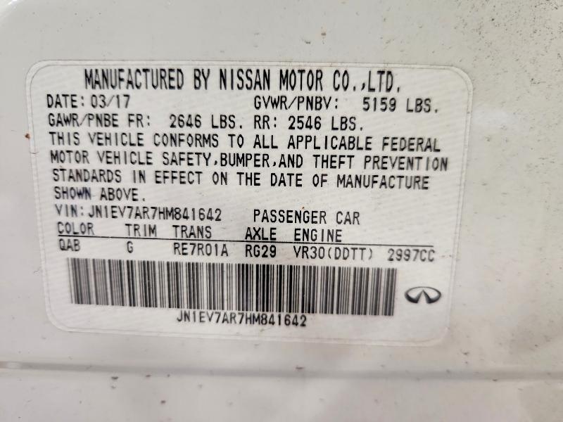 2017 Infiniti Q50 მანქანა იყიდება აუქციონზე, vin: JN1EV7AR7HM841642, აუქციონის ნომერი: 54805416