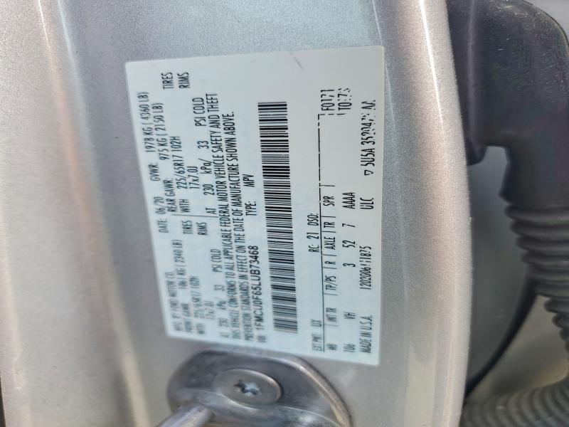 Продаж на аукціоні авто 2020 Ford Escape, vin: 1FMCU0F65LUB73468, номер лоту: 54672926